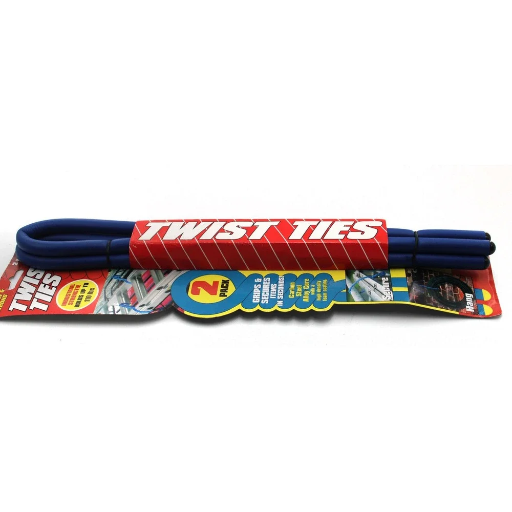 2 Pack Industrial Strength 36 Inch Twist Ties Blue Foam Coated Steel Core 110lb